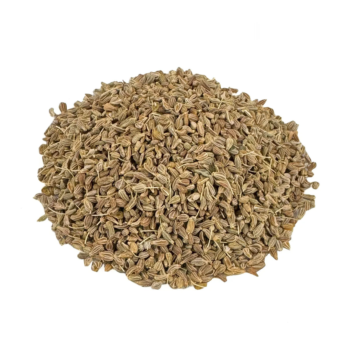 Ein kleiner Haufen Bio Anis ganz. Der Bio-Anis hat eine braune Farbe. Es sieht sehr lecker aus.