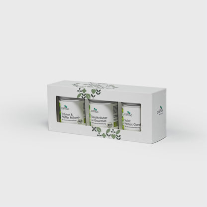 zafhac Salat Bio-Gewürz-Geschenkset mit Kräuter & Pfeffer Milano, Salatkräuter Le Gourmet und Salat Herbal Garden
